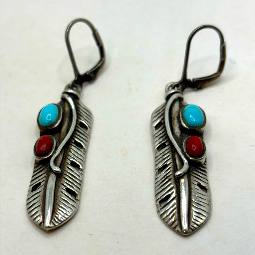 Sterling Silver Navajo Earrings by Chapal-Zenray